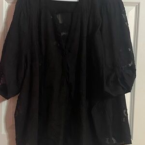 Torrid Black Puff Sleeve Blouse